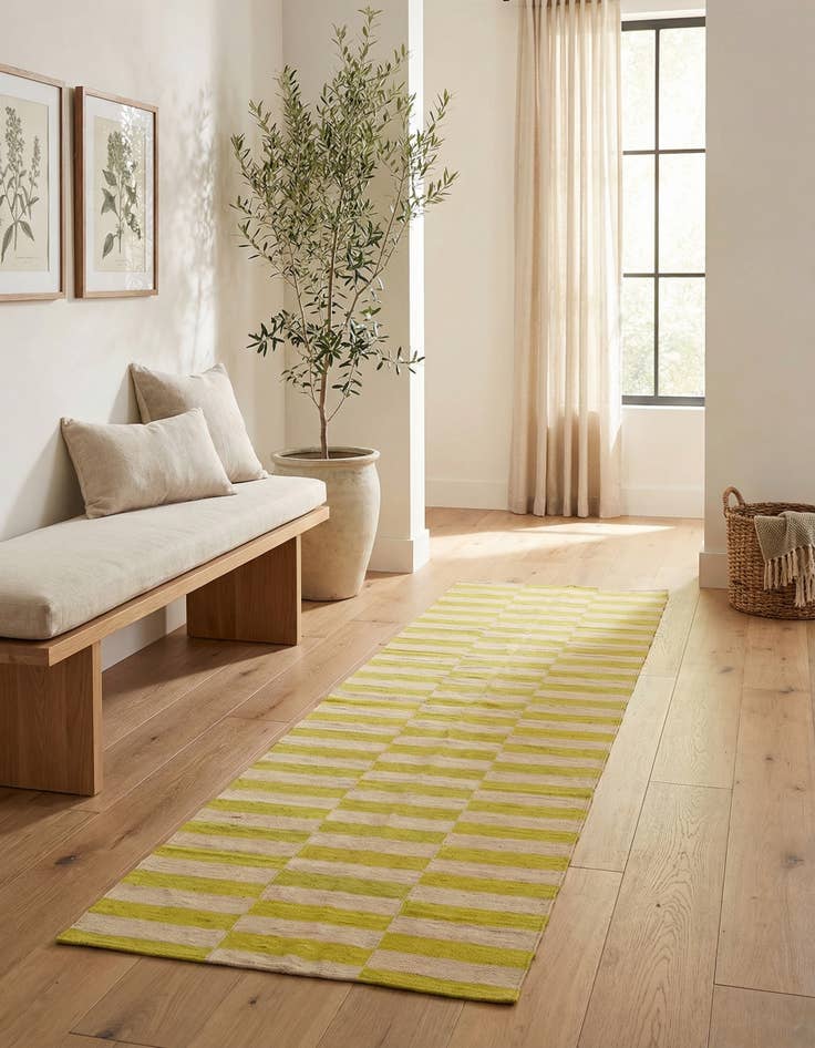 Detail image of 2' 6 x 9' 10  Hand Woven Kilim Modern Wool Runner Rug