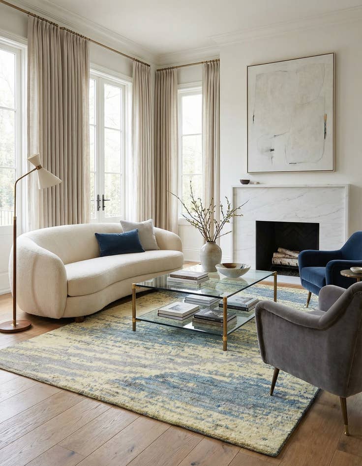 Detail image of 6' 6 x 9' 6  Hand Knotted Darya Wool Rug