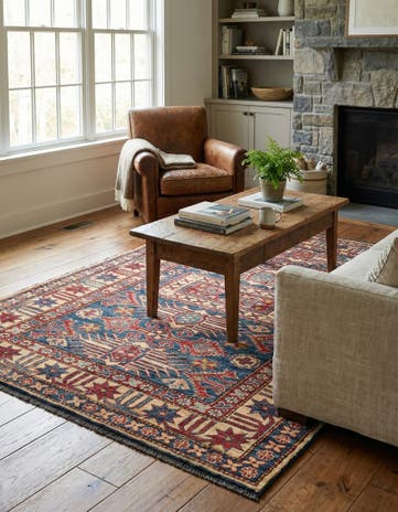 4' 2 x 6' 6 Hand Knotted Kazak Wool Rug