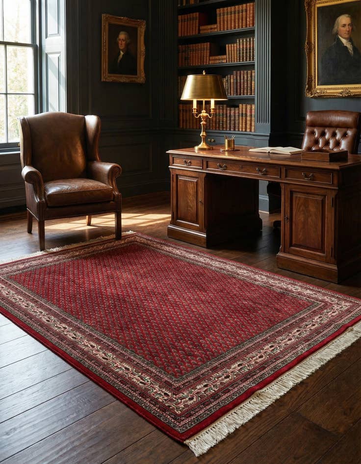 Detail image of  5' 4 x 7' 10  Hand Knotted Mir Wool Rug