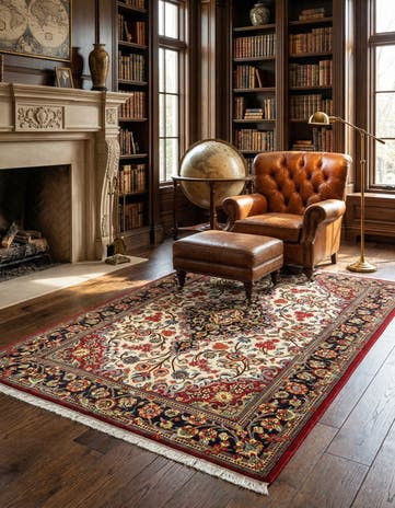 4' 9 x 7' Qom Rug