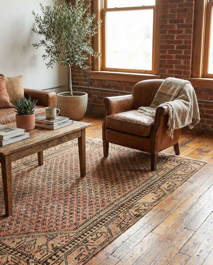 3' 8 x 6' 5 Hand Knotted Ultra Vintage Persian Wool Rug