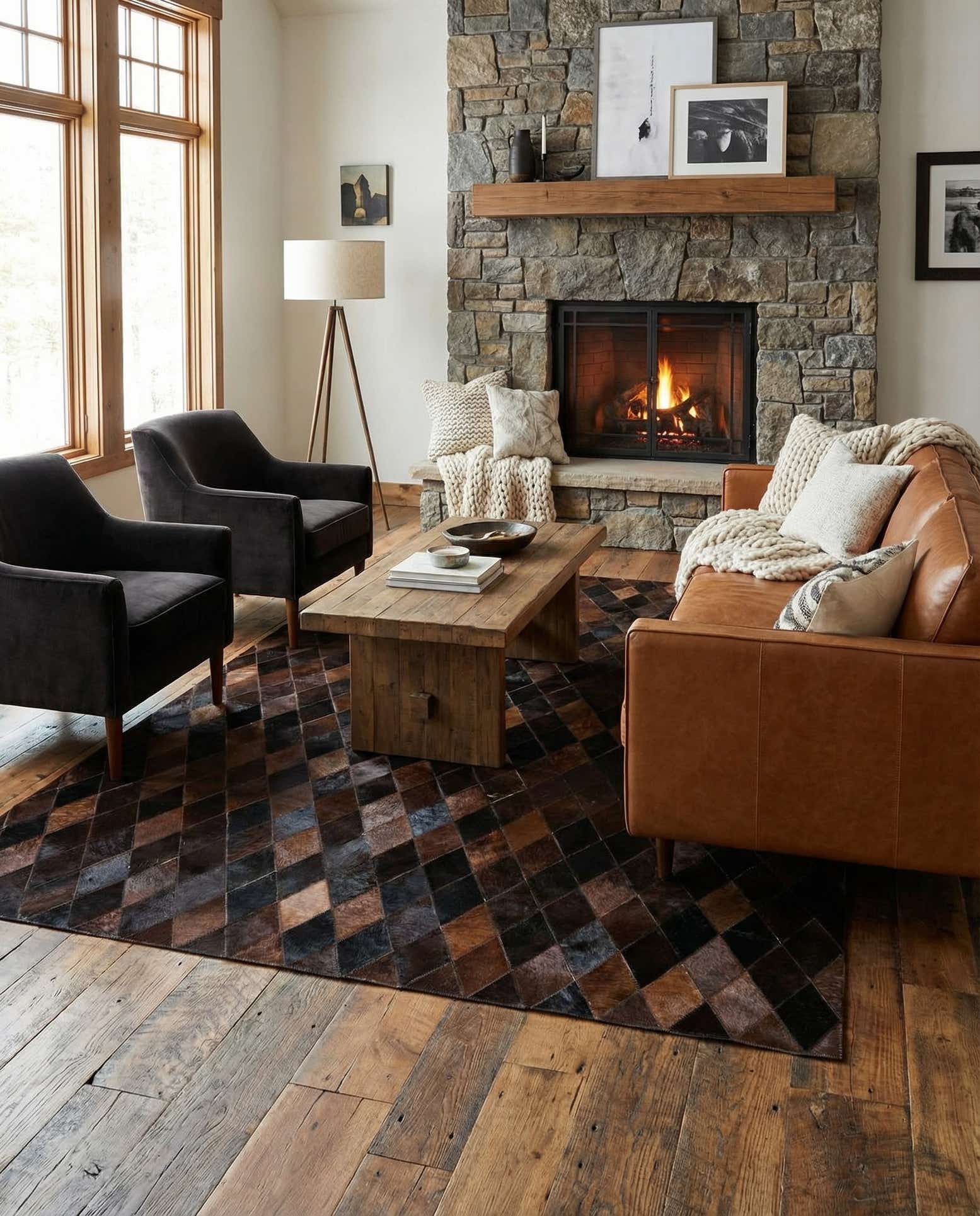 5' 2 x 8' Cowhide Stocks Rug