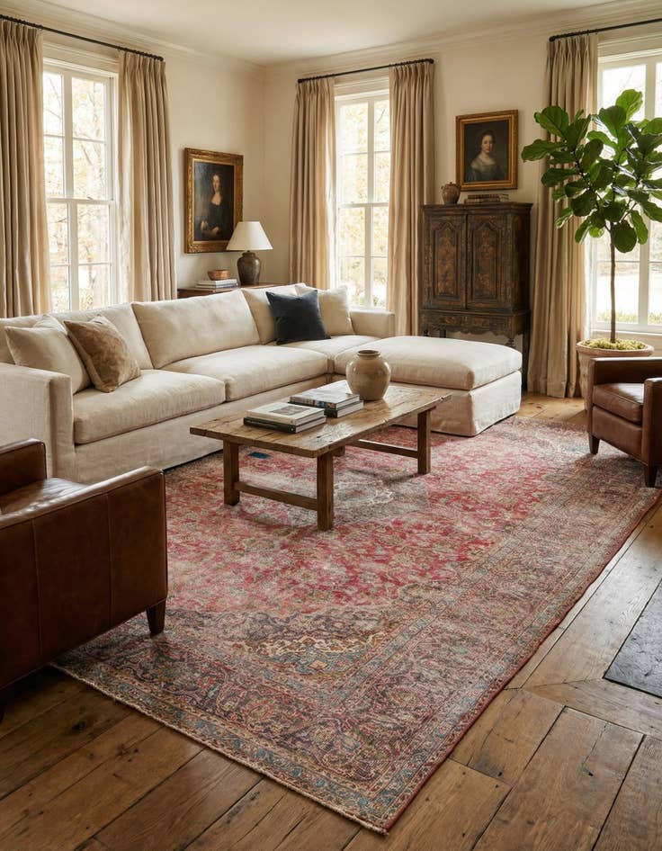 Detail image of  10' 4 x 14' 9  Hand Knotted Ultra Vintage Persian Wool Rug