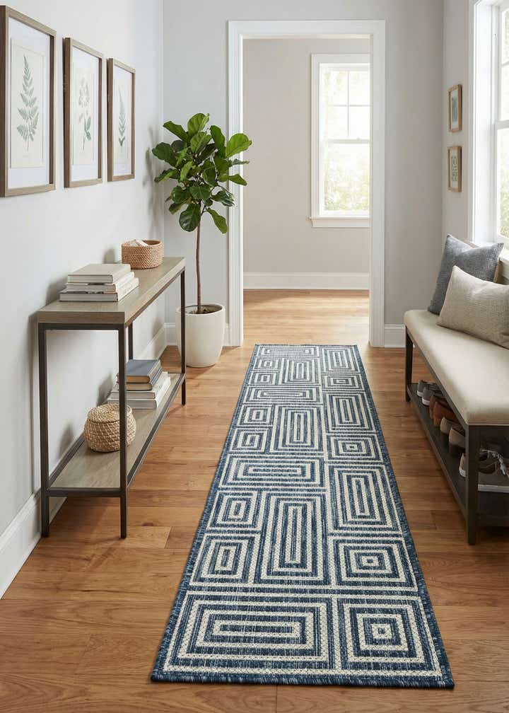 2' x 8' Easy-Clean Modern Indoor / Outdoor Runner Rug