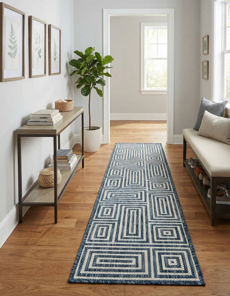 Detail image of 2' x 8' Easy-Clean Modern Indoor / Outdoor Runner Rug