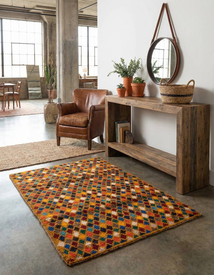 Detail image of 3' x 4' 7  Hand Knotted Balouch Wool Rug