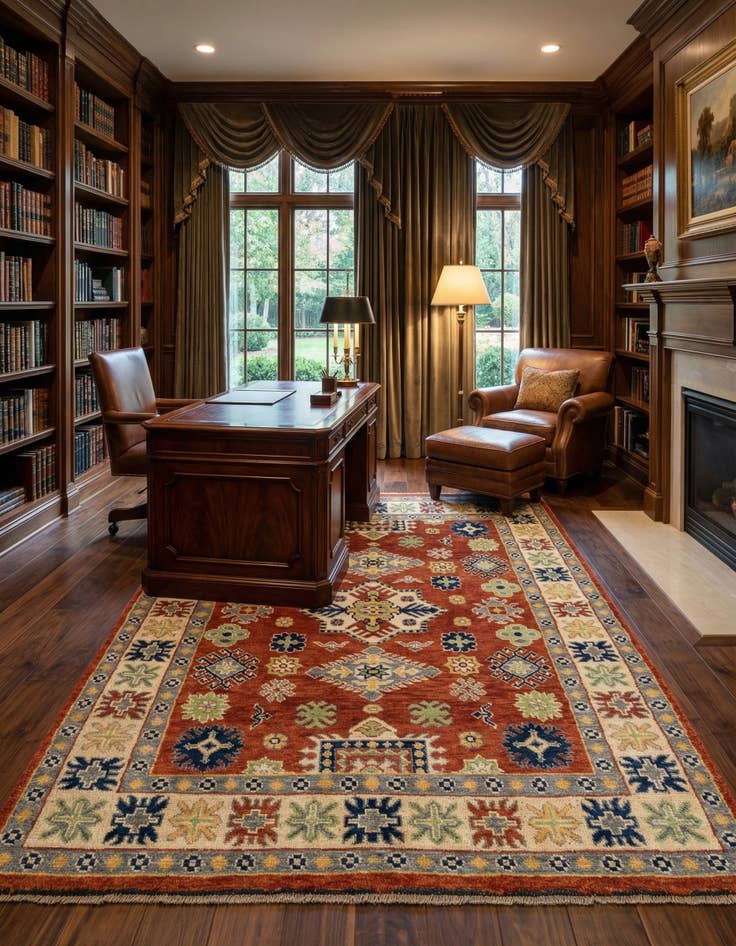 Detail image of  5' 8 x 7' 10  Hand Knotted Kazak Rug