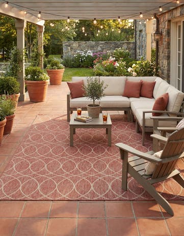 7' 10 x 11' Easy-Clean Lattice Indoor / Outdoor Rug