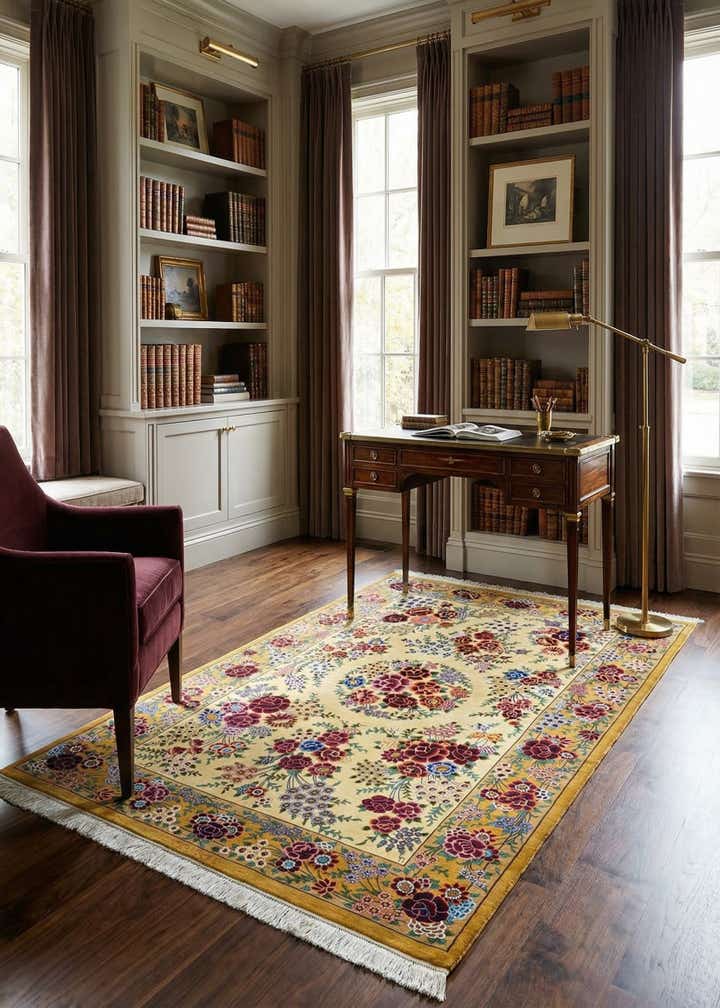 3' 4 x 5' 2 Ghom Silk Rug