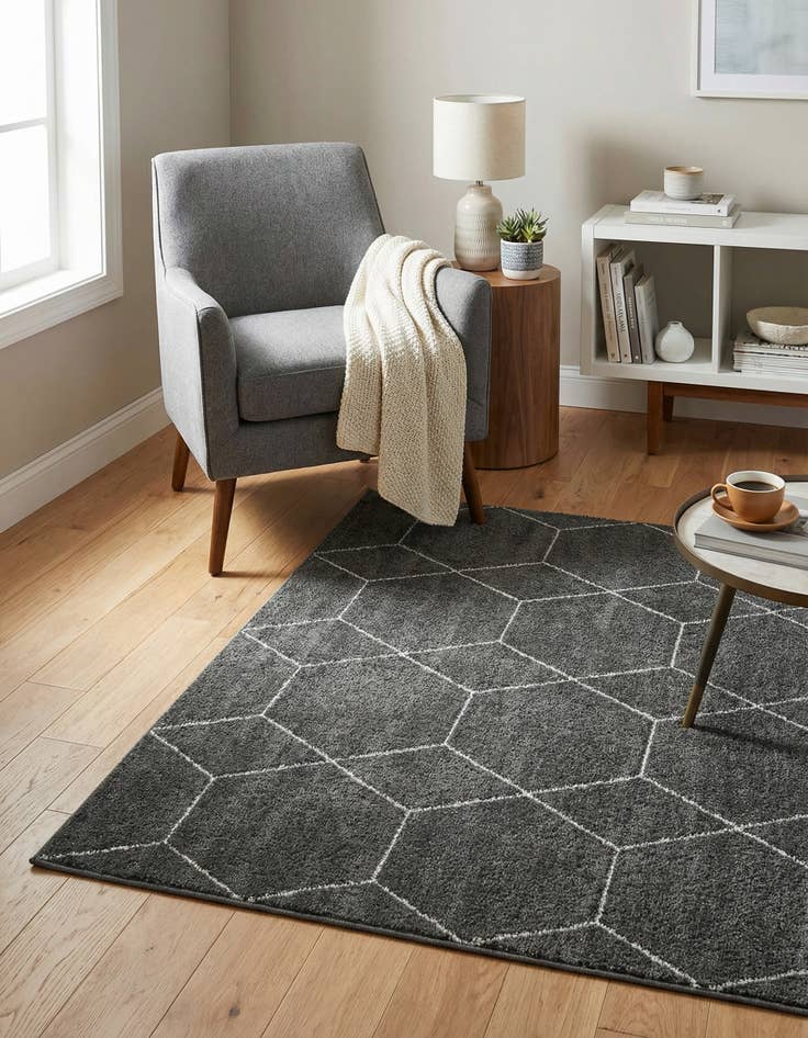 Detail image of  3' x 3' Lattice Frieze Square Rug