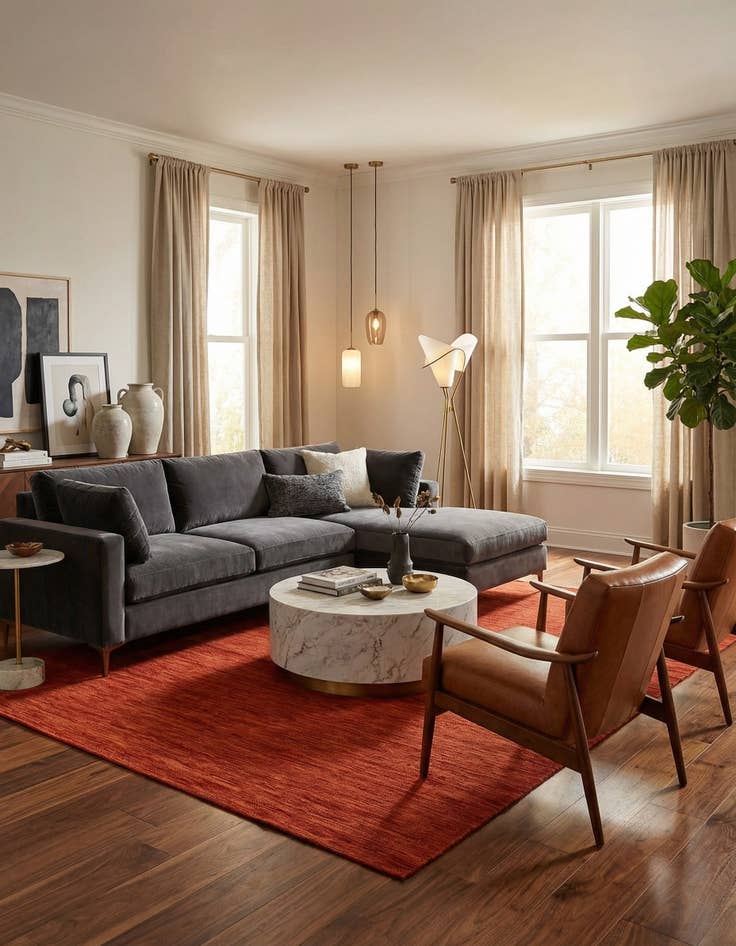 Detail image of 7' x 9' 9  Hand Woven Kilim Modern Wool Rug