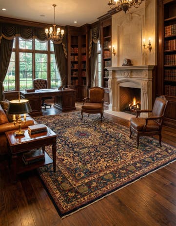 9' 4 x 12' 7 Hand Knotted Kashmar Persian Wool Rug
