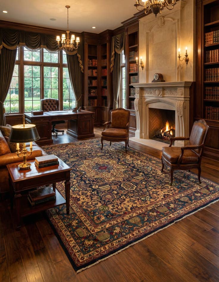 Detail image of 9' 4 x 12' 7  Hand Knotted Kashmar Persian Wool Rug