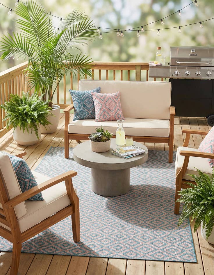 Detail image of 5' 3 x 8'  Washable Jill Zarin Costa Rica Indoor / Outdoor Rug