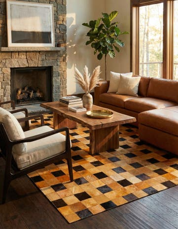 5' 1 x 8' Cowhide Stocks Rug