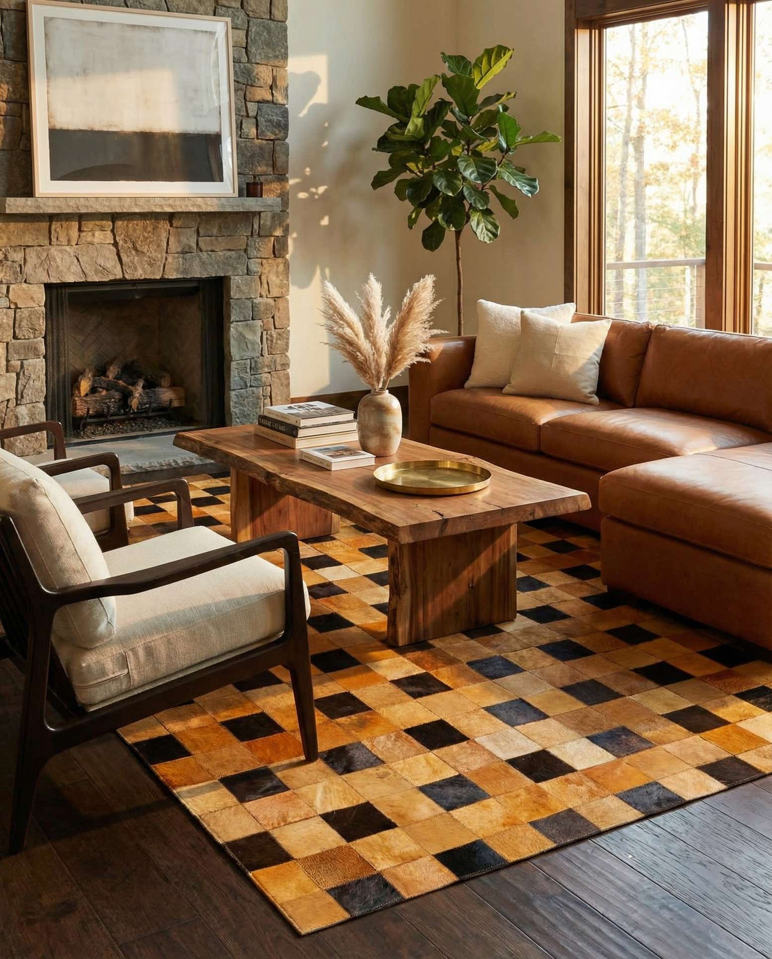 5' 1 x 8' Cowhide Stocks Rug