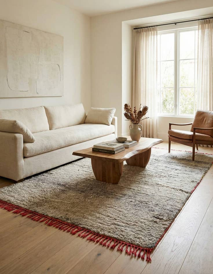 Detail image of 6' x 9' 10  Hand Knotted Moroccan Wool Rug