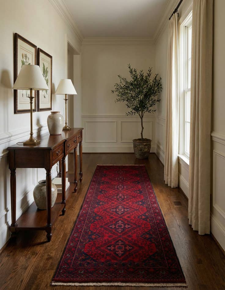 Detail image of 2' 8 x 9' 5  Hand Knotted Khal Mohammadi Wool Runner Rug