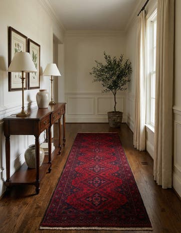 2' 8 x 9' 5 Hand Knotted Khal Mohammadi Wool Runner Rug