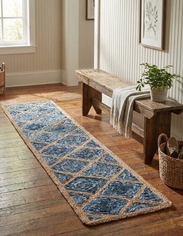 1' 2 x 8' Handmade Braided Jute Table Runner Rug