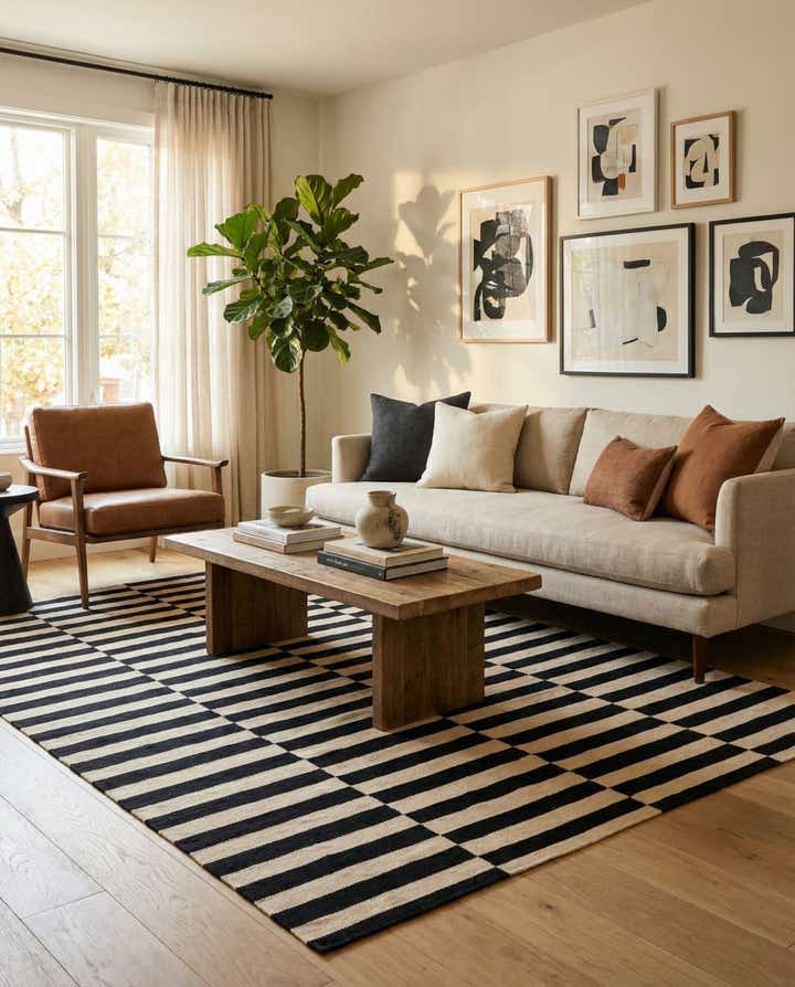 6' 7 x 9' 8 Hand Woven Kilim Modern Wool Rug