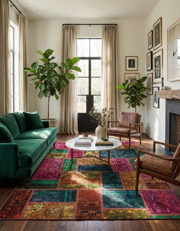5' 9 x 7' 7 Hand Knotted Ultra Vintage Persian Wool Rug