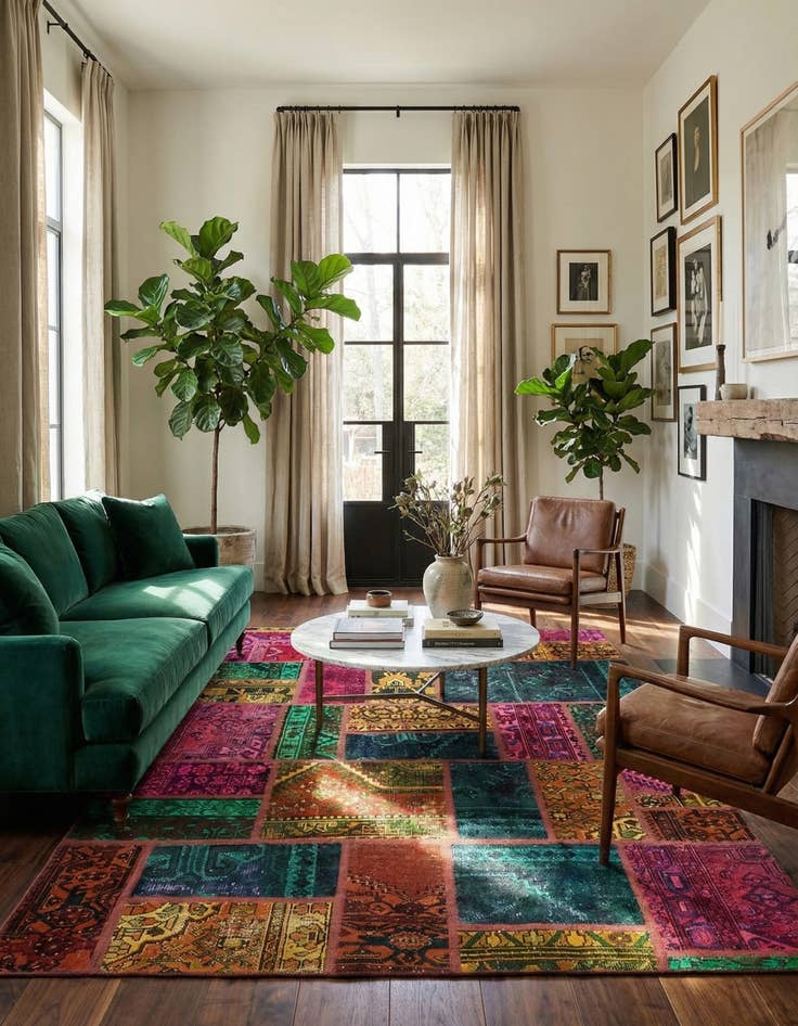 Detail image of 5' 9 x 7' 7  Hand Knotted Ultra Vintage Persian Wool Rug