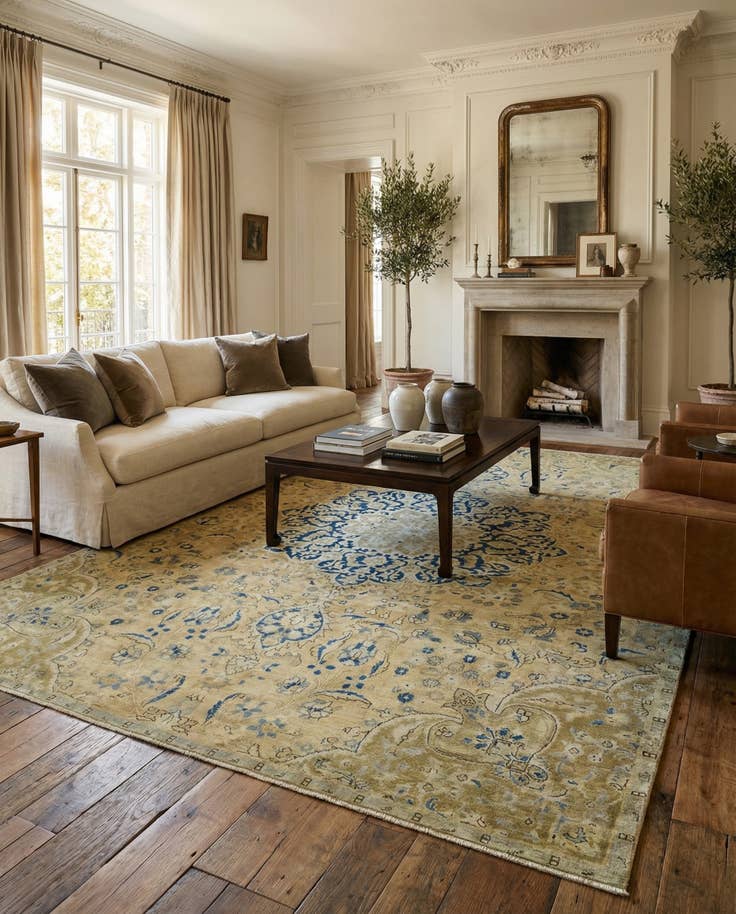 Detail image of 6' 9 x 10' Hand Knotted Ultra Vintage Persian Rug
