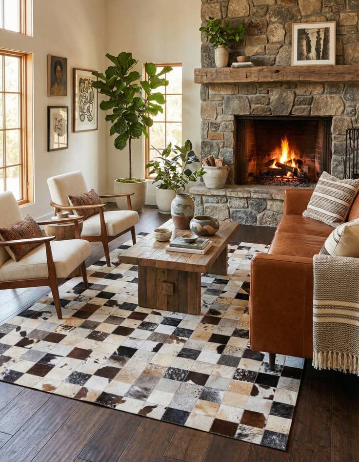 Detail image of  5' 4 x 7' 8 Cowhide Rug