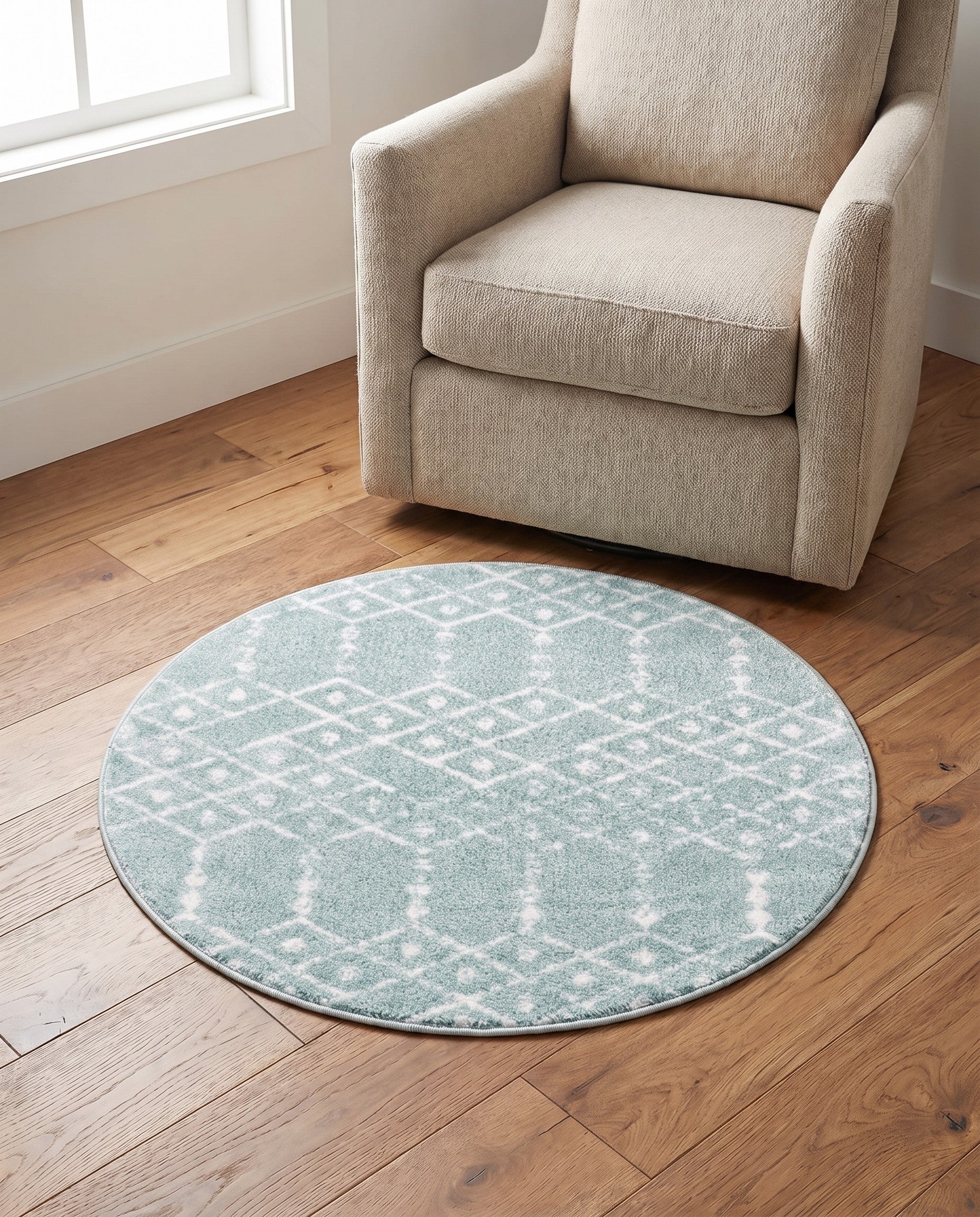 3' x 3' Paxon Trellis Round Rug
