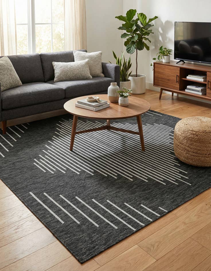 Detail image of 7' x 7'  Washable Modern Indoor / Outdoor Square Rug
