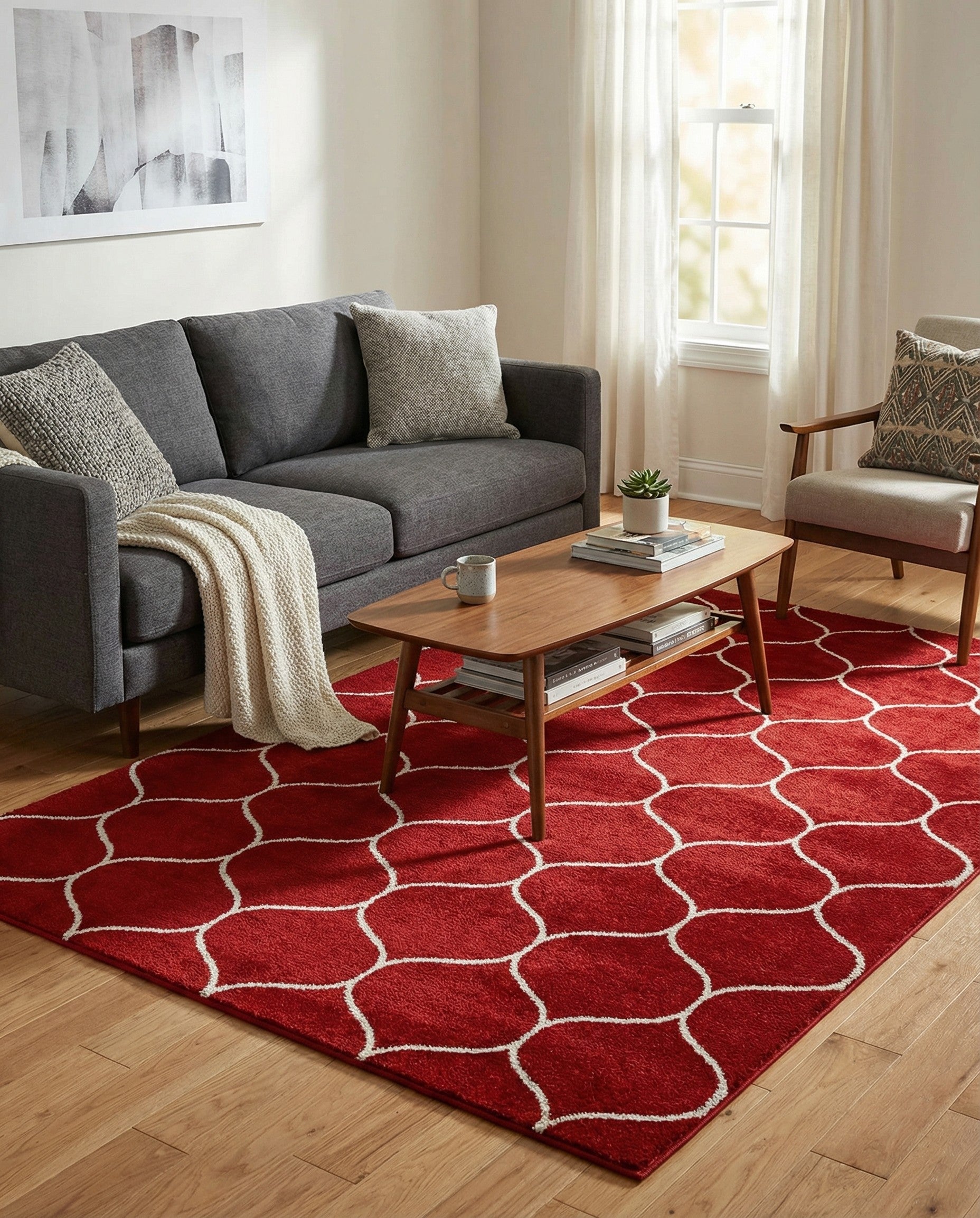  6' x 9' Lattice Frieze Rug