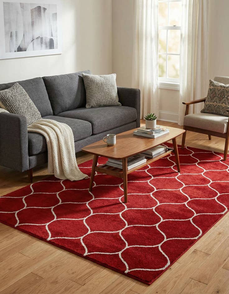 Detail image of  6' x 9' Lattice Frieze Rug