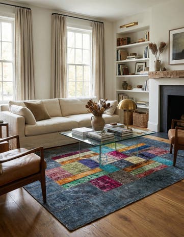 5' 9 x 8' Hand Knotted Ultra Vintage Persian Wool Rug