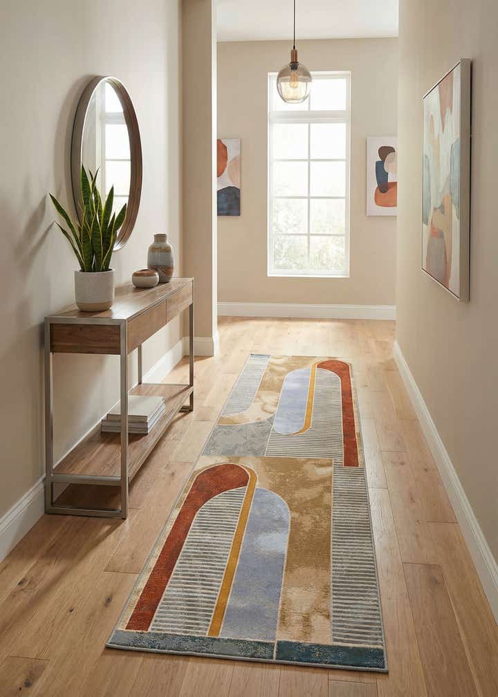2' 7 x 10' Easy-Clean Modern Indoor / Outdoor Runner Rug