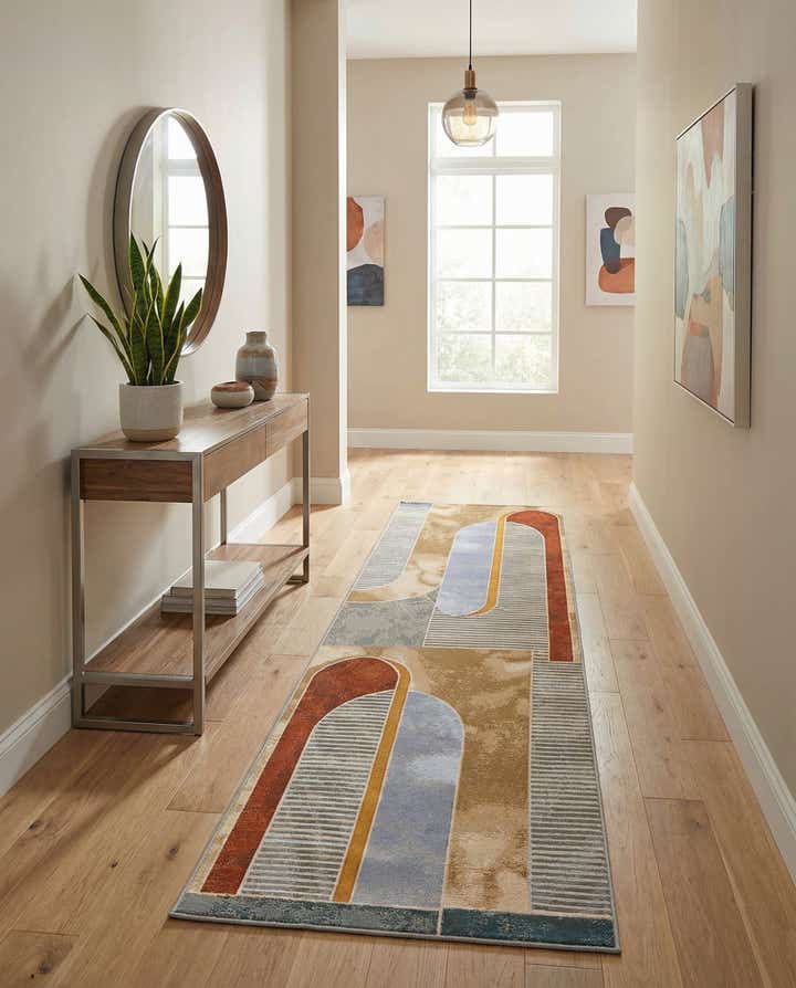 2' 7 x 10' Easy-Clean Modern Indoor / Outdoor Runner Rug