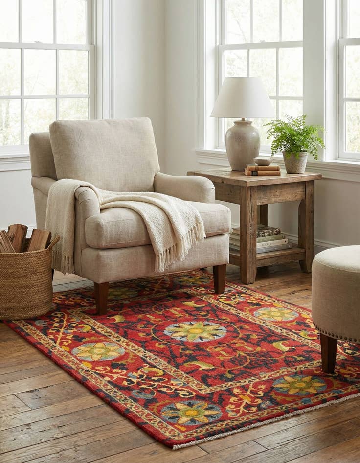 Detail image of 4' x 6'  Hand Knotted Kazak Rug