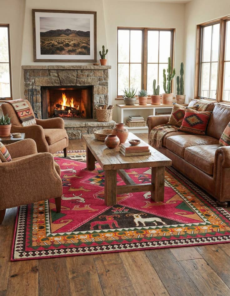 Detail image of 9' x 12' Washable Santa Fe Rug