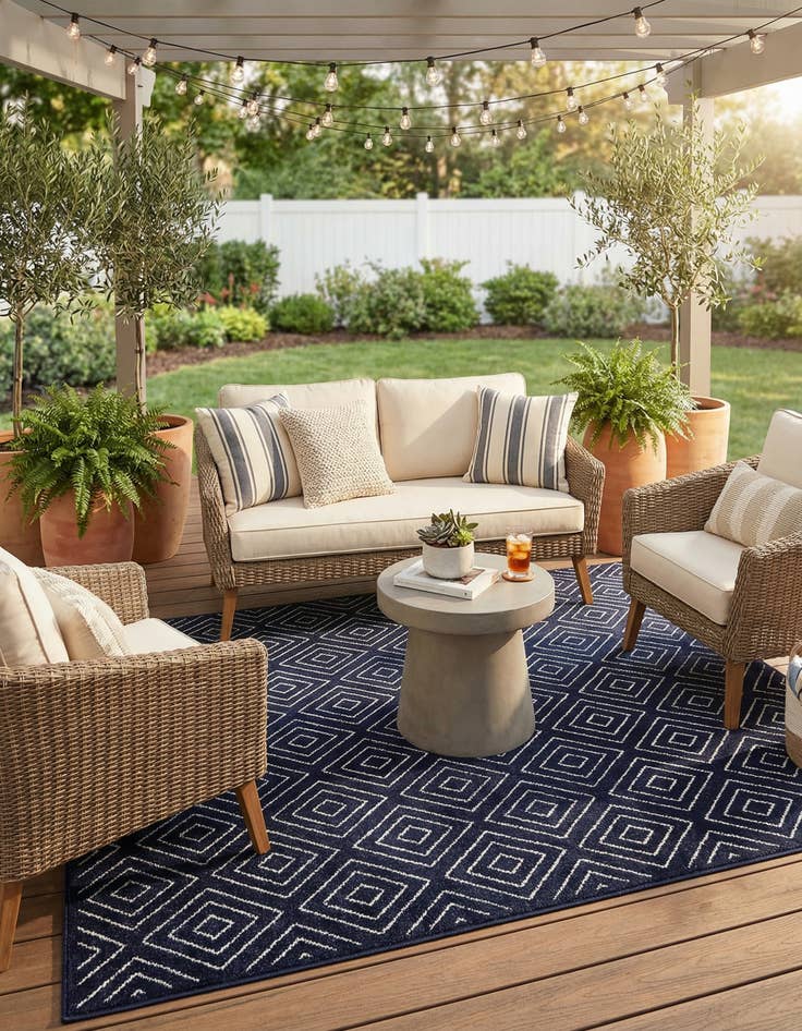 Detail image of 5' x 8'  Washable Sabrina Soto Indoor / Outdoor Rug