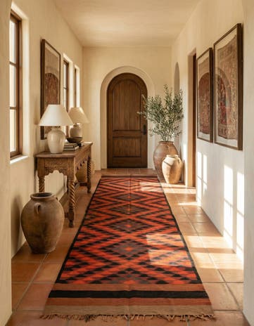 4' 3 x 15' Hand Woven Kilim Fars Wool Runner Rug