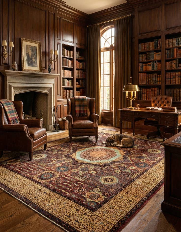 Detail image of 7' 1 x 9' 9  Hand Knotted Mamluk Ziegler Rug