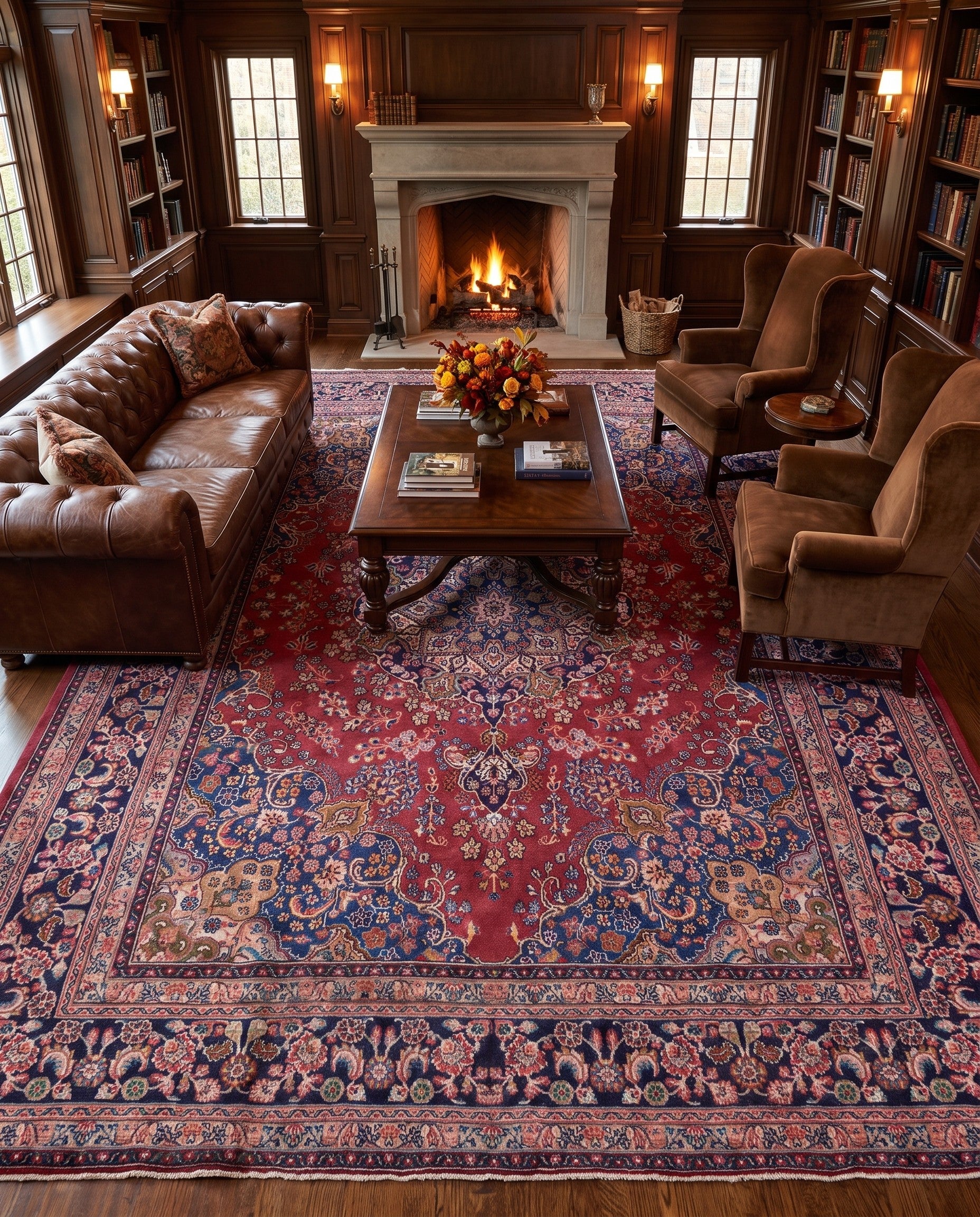 9' 8 x 12' 8 Hand Knotted Mashad Persian Wool Rug