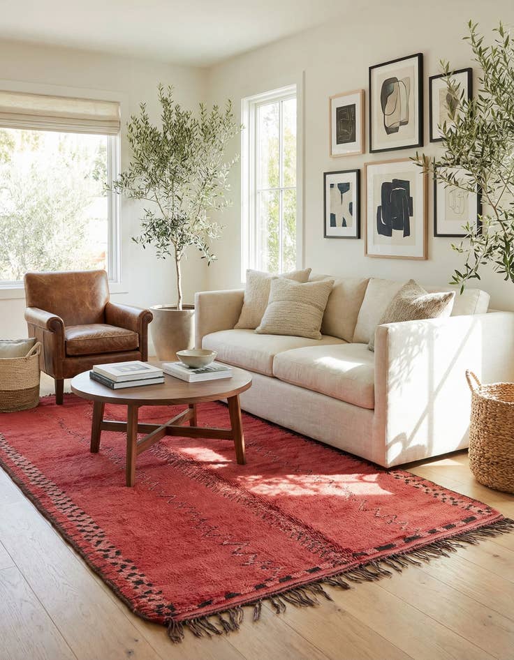 Detail image of 5' 9 x 12' 3  Hand Knotted Moroccan Wool Runner Rug