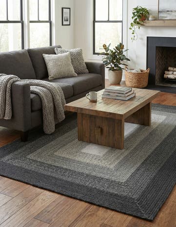 5' 1 x 8' Handmade Hand Braided Wool Rug