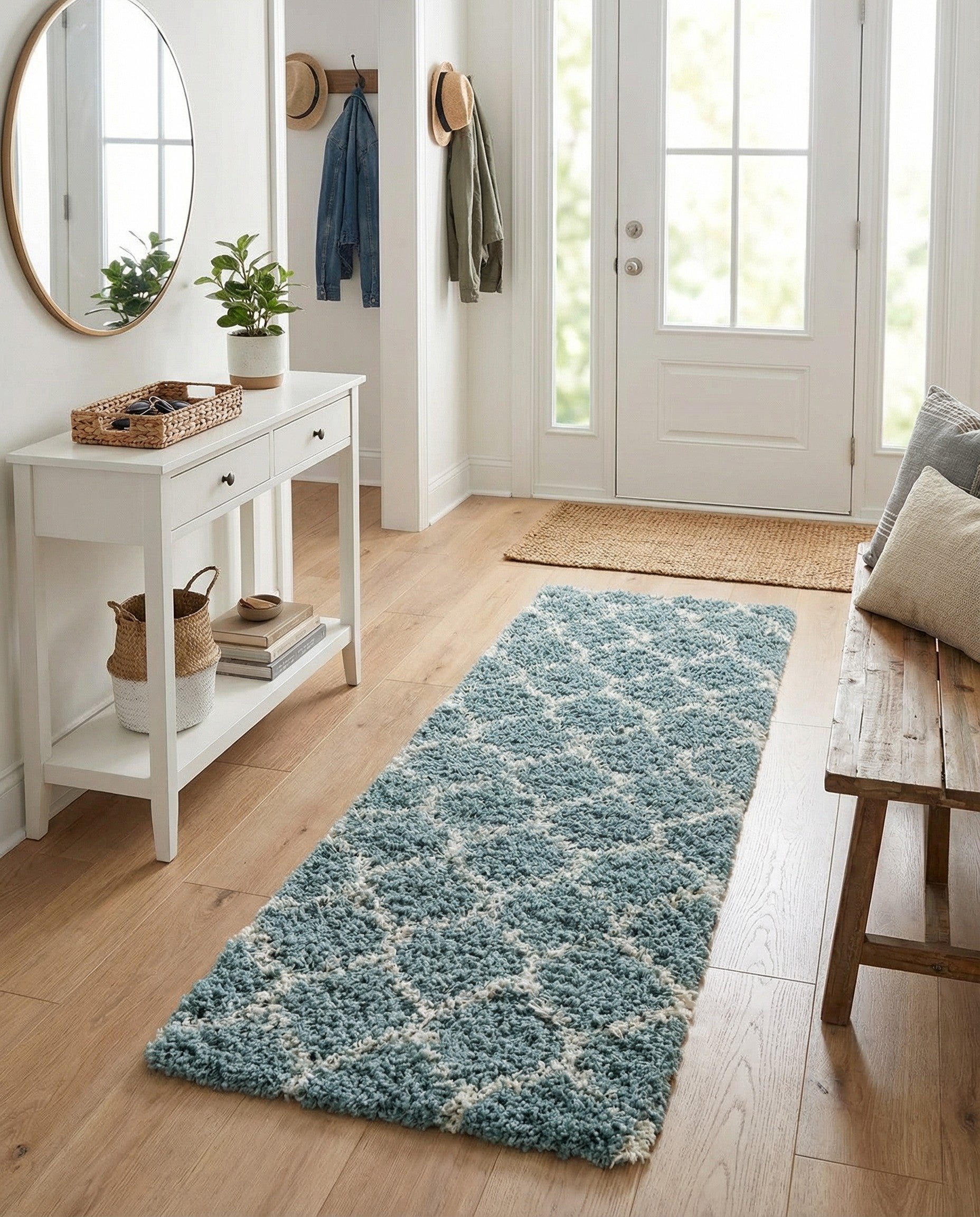  2' x 5' Lattice Shag Runner Rug