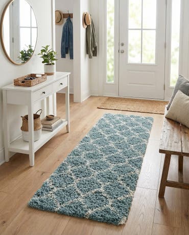  2' x 5' Lattice Shag Runner Rug