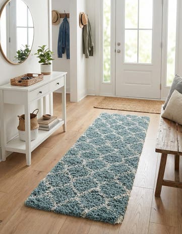 2' x 5' Lattice Shag Runner Rug