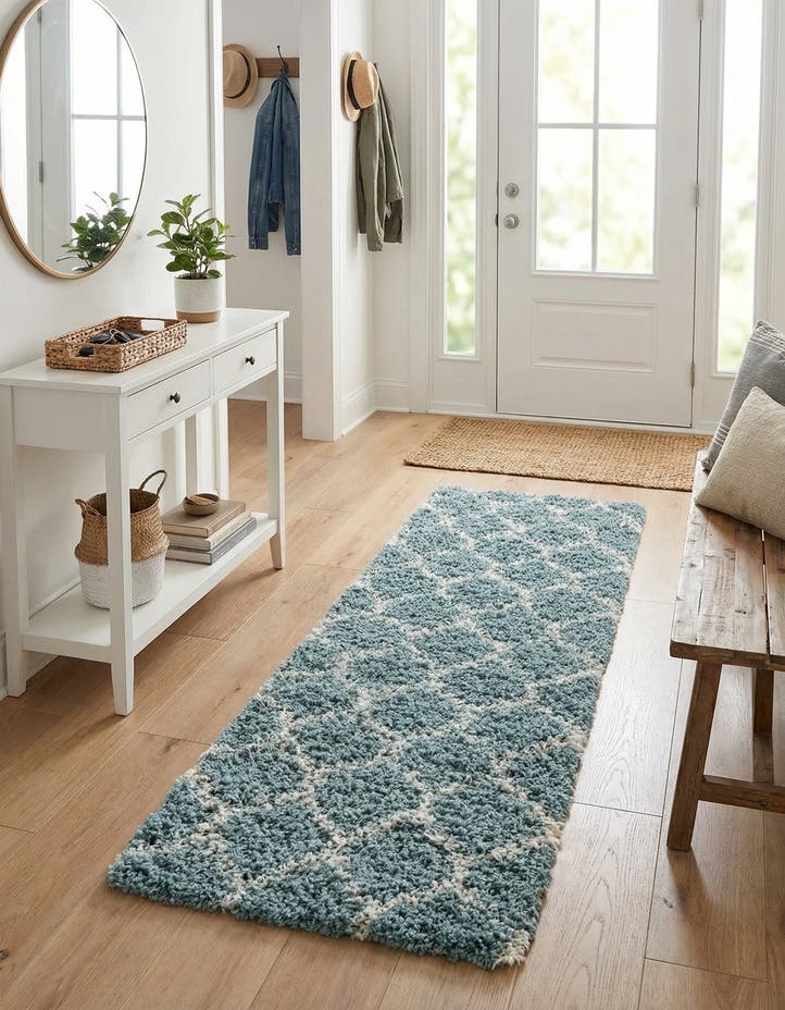 2' x 5' Lattice Shag Runner Rug