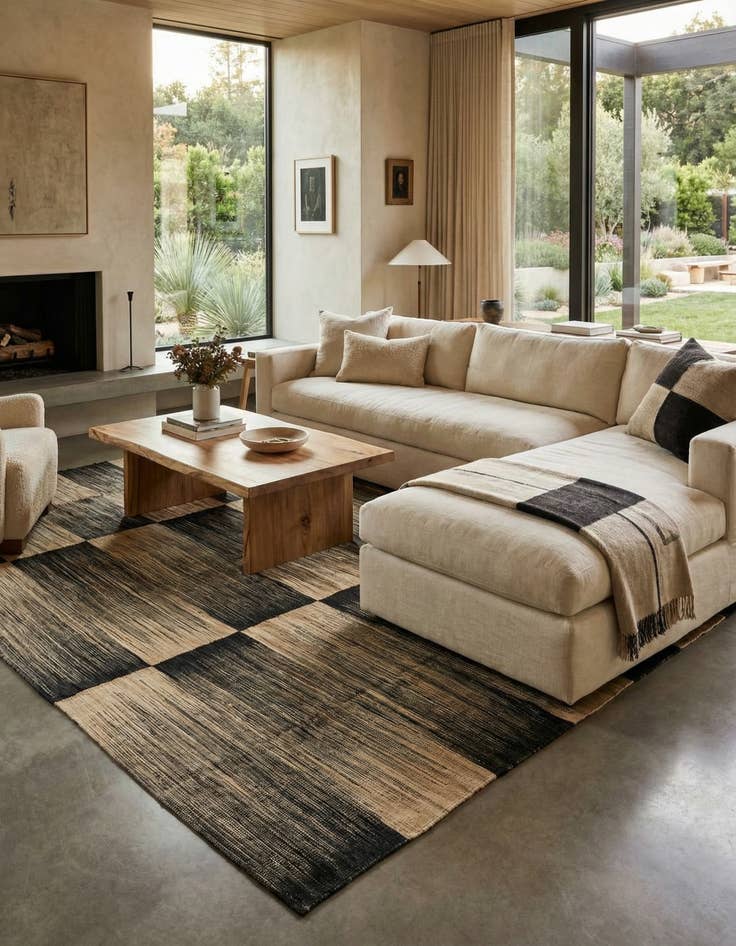 Detail image of 7' 10 x 9' 7  Hand Woven Kilim Modern Wool Rug